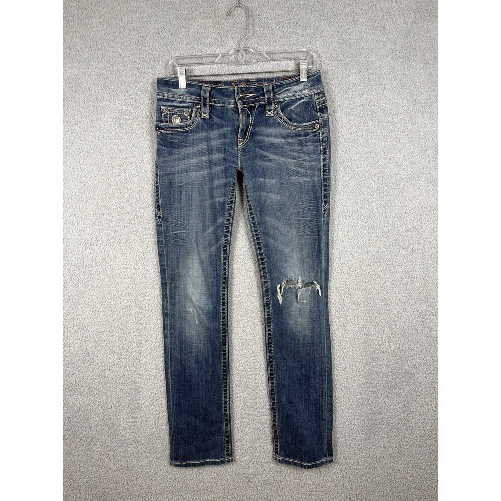 Rock Revival Celine Straight Jeans Women's 29x33 Medium Wash Distressed